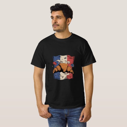 Croissant with hands funny men t-shirt design (Voorkant volledig)
