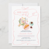 Croissant Ze zei Oui Bruids Brunch Cafe Kaart (Voorkant)