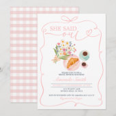 Croissant Ze zei Oui Bruids Brunch Cafe Kaart (Voorkant / Achterkant)