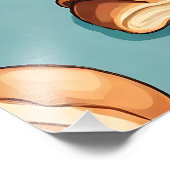 Croissants en koffie... foto afdruk (Hoek)