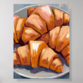 Croissants Fresh Bakery Watercolor Painting Poster (Voorkant)