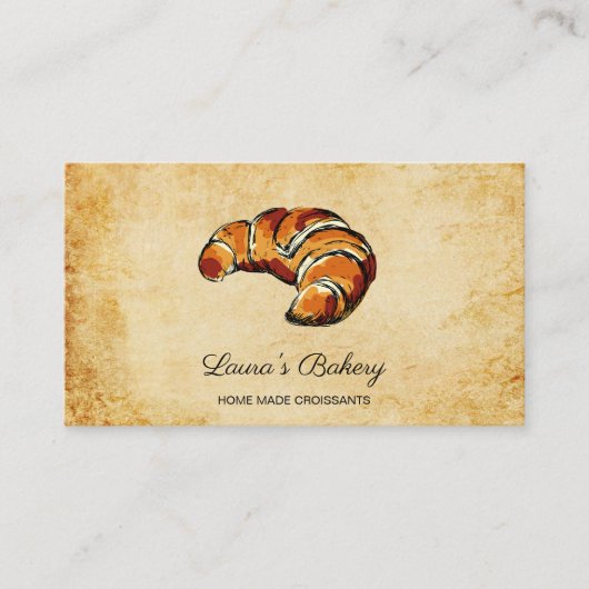 Croissants Home Bakery Rustic Vintage Visitekaartje (Voorkant)
