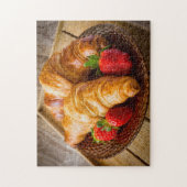 croissants met aardbeien puzzle legpuzzel (Verticaal)