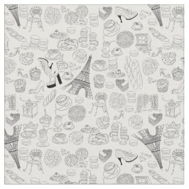 croissants parijs frankrijk franse mode doodle stof
