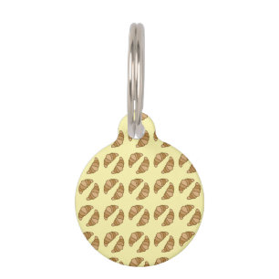 Croissants Pattern Dog ID Label Huisdierpenning