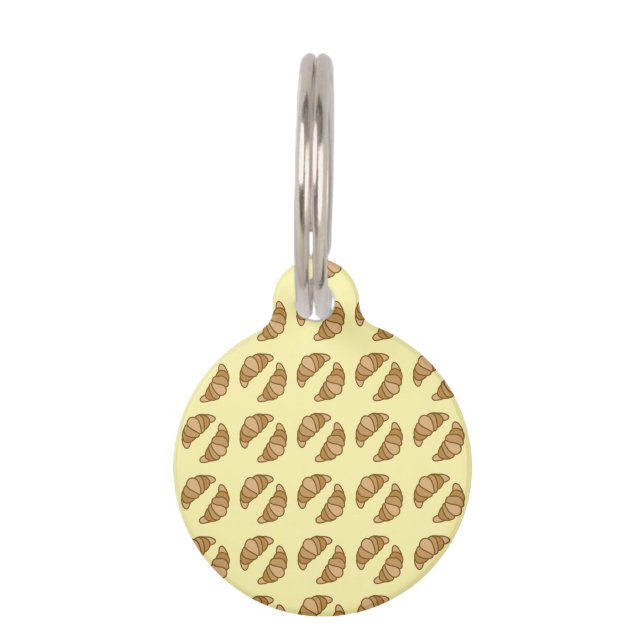 Croissants Pattern Dog ID Label Huisdierpenning (Voorkant)