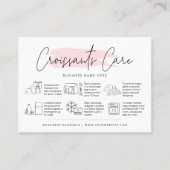 Croissants Zorggids Roze Waterverf Gebak Chef Visitekaartje (Voorkant)