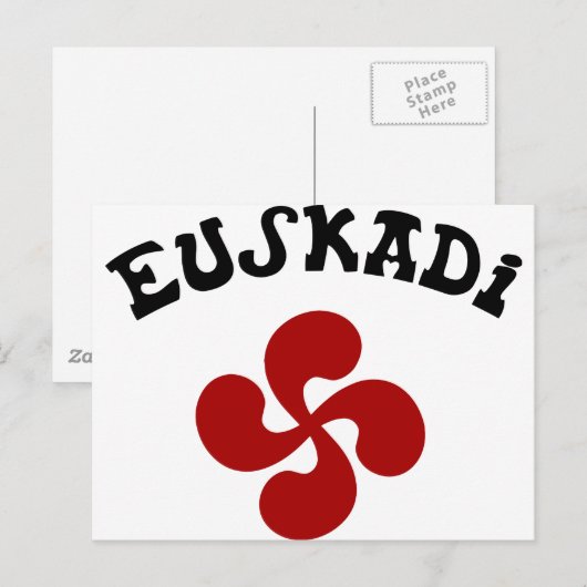 Croix Basque Euskadi Rouge Briefkaart (Voorkant / Achterkant)