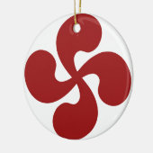 Croix Basque Rouge Lauburu Keramisch Ornament (Links)