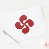 Croix Basque Rouge Lauburu Ovale Sticker (Envelop)