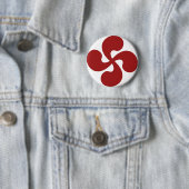 Croix Basque Rouge Lauburu Ronde Button 5,7 Cm (In situ)