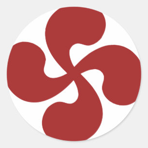 Croix Basque Rouge Lauburu Ronde Sticker