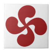 Croix Basque Rouge Lauburu Tegeltje (Voorkant)