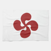 Croix Basque Rouge Lauburu Theedoek (Horizontaal)