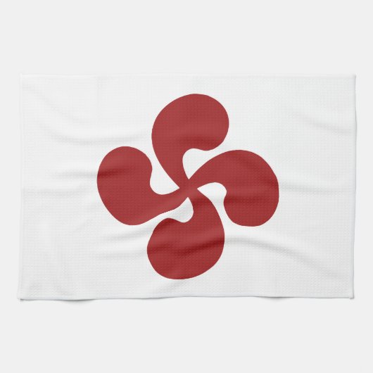 Croix Basque Rouge Lauburu Theedoek (Horizontaal)