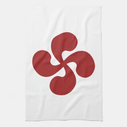 Croix Basque Rouge Lauburu Theedoek (Verticaal)