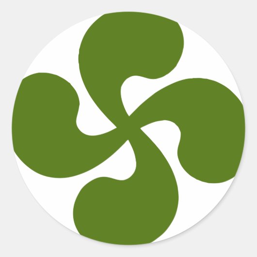 Croix Basque Verte Ronde Sticker (Voorkant)