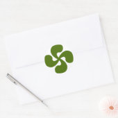 Croix Basque Verte Ronde Sticker (Envelop)