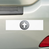 Croix dans cercle Métal Bumpersticker (Op auto)