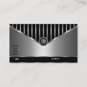 Crome Silver Black Stripe Elegant Classy Visitekaartje (Achterkant)