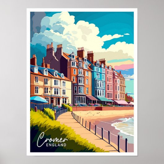 Cromer Engeland Reizen Illustratie Poster (Voorkant)