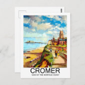 Cromer, Gem of Norfolk kust, Engeland, reis Briefkaart (Voorkant / Achterkant)