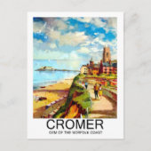 Cromer, Gem of Norfolk kust, Engeland, reis Briefkaart (Voorkant)
