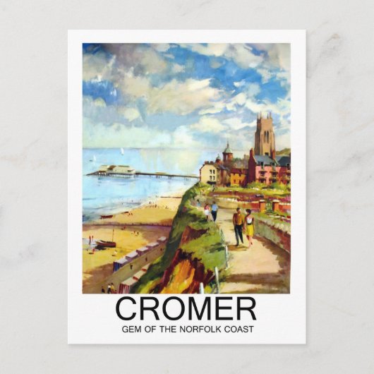 Cromer, Gem of Norfolk kust, Engeland, reis Briefkaart (Voorkant)