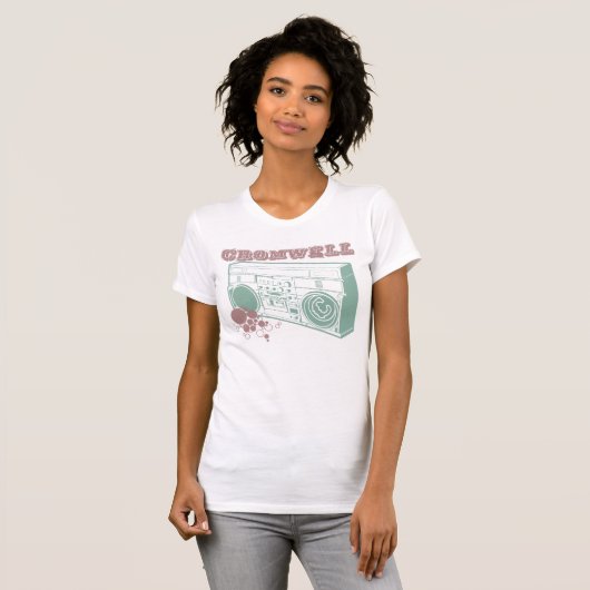 Cromwell-Boombox logo (Zazzle Edition) T-shirt (Voorkant volledig)