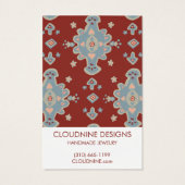 Cromwell Earring Ketting Jewelry Display Kaart (Achterkant)