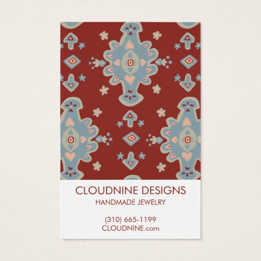 Cromwell Earring Ketting Jewelry Display Kaart (Achterkant)