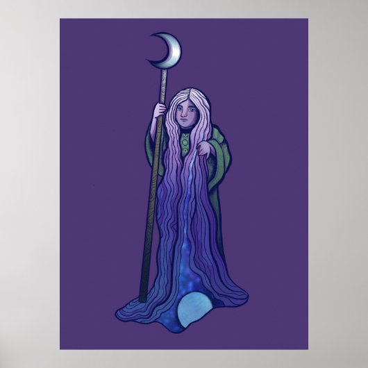 Crone Moon Goddess Pagan Art Wiccan Poster (Voorkant)