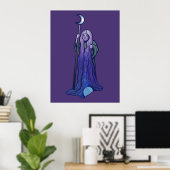 Crone Moon Goddess Pagan Art Wiccan Poster (Thuiskantoor)
