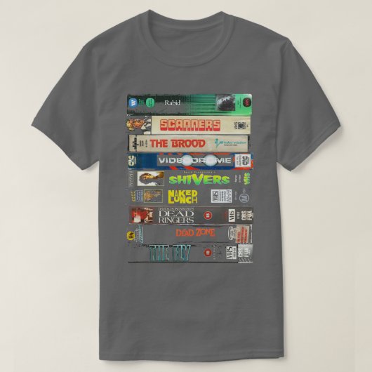 Cronenberg VHS collectie T-shirt (Design voorkant)