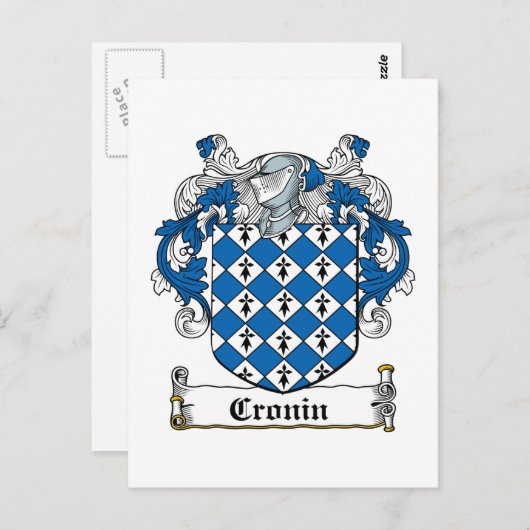 Cronin Family Crest Briefkaart (Voorkant / Achterkant)