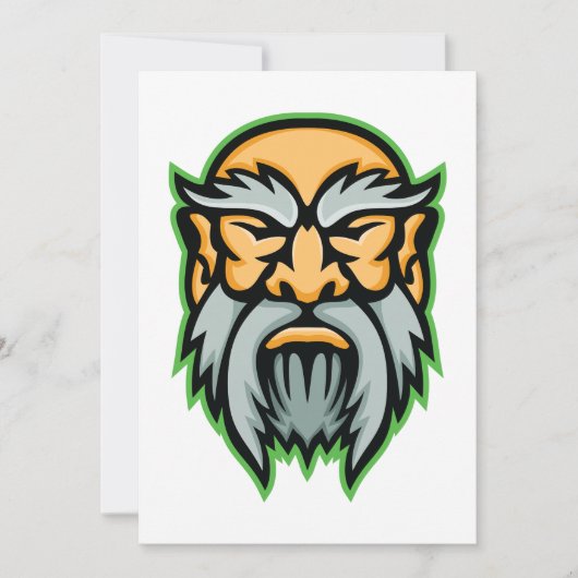 Cronos Greek God Gray Beard Invitation Kaart (Voorkant)