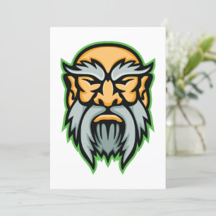 Cronos Greek God Gray Beard Invitation Kaart