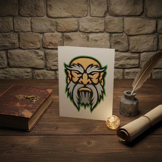 Cronos Greek God Gray Beard Invitation Kaart