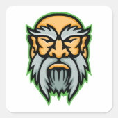 Cronos Greek God Gray Beard Square Sticker (Voorkant)
