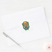 Cronos Greek God Gray Beard Square Sticker