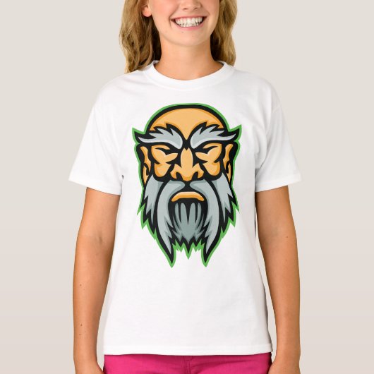 Cronos Greek God Gray Beard T-Shirt (Voorkant)