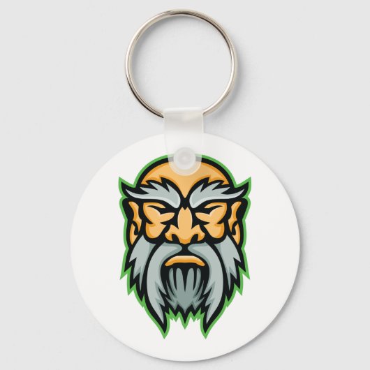 Cronos Greek God Grey Beard Keychain (Voorkant)