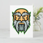 Cronos Griekse God Grey Baard Uitnodiging (Staand voorkant)