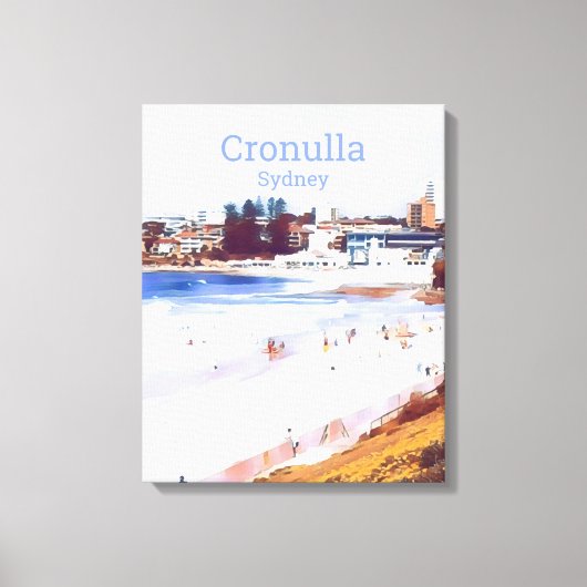 Cronulla strandvoorstad Sydney reisprint Canvas Afdruk (Voorkant)