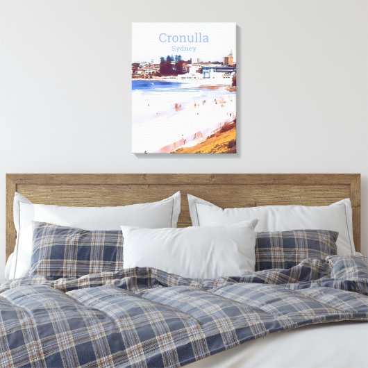 Cronulla strandvoorstad Sydney reisprint Canvas Afdruk (Insitu (Slaapkamer))