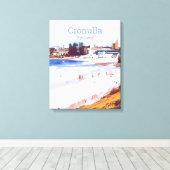Cronulla strandvoorstad Sydney reisprint Canvas Afdruk (Insitu (Houten vloer))