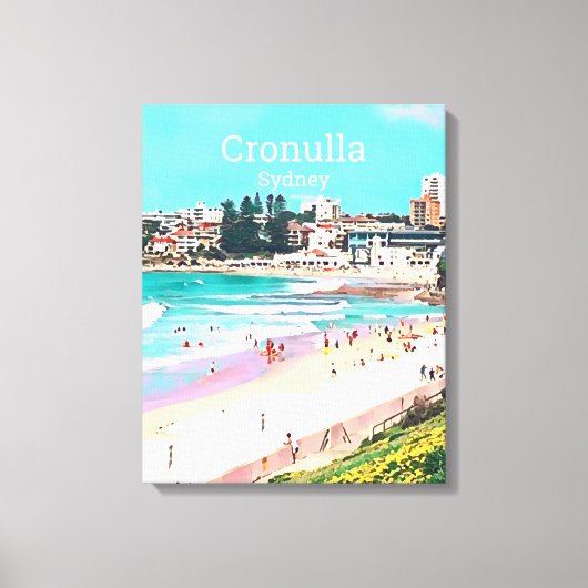 Cronulla strandvoorstad Sydney reisprint Canvas Afdruk (Voorkant)