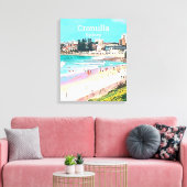 Cronulla strandvoorstad Sydney reisprint Canvas Afdruk (Insitu (Woonkamer))
