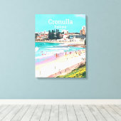 Cronulla strandvoorstad Sydney reisprint Canvas Afdruk (Insitu (Houten vloer))