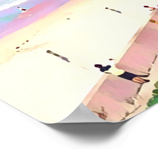 Cronulla Sydney beachside Summer-reisdruk Poster (Hoek)